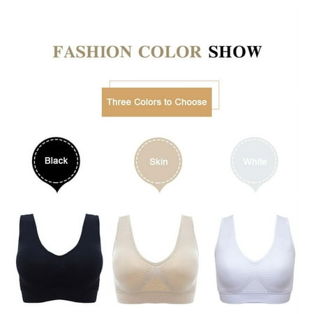 3pcs/Set Women Sexy Genie Bra with Pads Seamless Push up Bra Plus Size XXXXL Underwear Wireless Bra Black/White/Nude