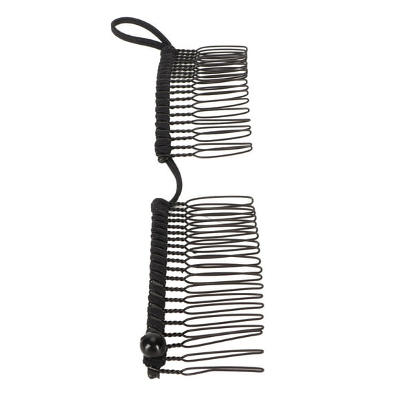 2PCS Banana Hair Clips Fashionable Comfortable Stretchy Vintage Clincher Comb Tool for Thick Wavy Curly Black