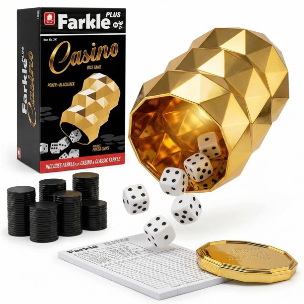 Juego de dados BLUE DRAGON Farkle clásico 3 en 1 con accesorios