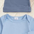 thumbnail image 7 of HCNTES Baby Boy Winter Clothes Newborn Baby Boy Outfit Fall Winter Clothes Solid Plain Long Sleeve Romper Jumpsuit Overall Pants Hat Set, 7 of 7