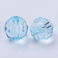 thumbnail image 3 of Transparent Acrylic Beads Faceted Round Light Cyan 10x9.5mm Hole: 1.8mm 990pcs/500g, 3 of 3