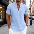 thumbnail image 2 of XAOFW Men's Summer Shirts Casual Short Sleeve Breathable Button Down Shirt Relaxed Fit Placket Shirts For Outdoor And Daily Wear Comfortable Tops S, 2 of 9
