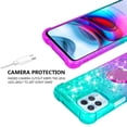 thumbnail image 5 of SOGA Quicksand Cover Cute Girl Phone Case Compatible for Motorola Edge S Case, with Ring for Magnetic Car Mounts, Lanyard, Tempered Glass - Purple / Teal, 5 of 5