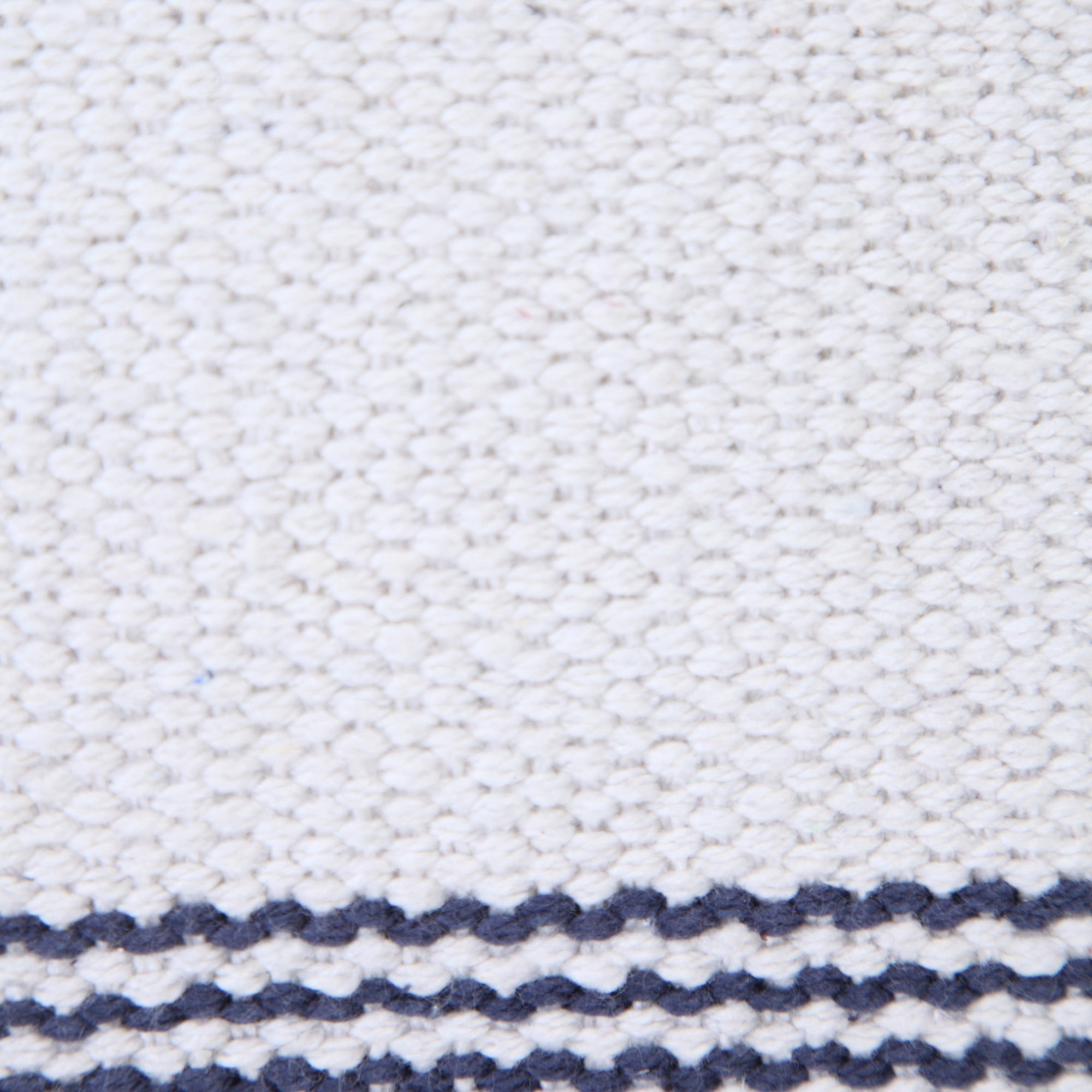 Laddha Home Designs Handwoven Geometric Striped Cotton Throw Pillow Cover - 20" - Blue and White
