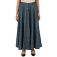 thumbnail image 2 of Bimba Skirt With Front Buttons and Pockets Smocked Elastic Waist Skirts, 2 of 9
