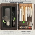 thumbnail image 6 of iSunirm 5FT Walk-in Closet System with Drawers & Doors, 60'' Wooden Wardrobe Closet with Hanging Rod, Heavy Duty Closet Organizer Garment Rack for Bedroom/Closet, 60"L x 80"H x 15"W, Black, 6 of 7