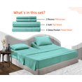 thumbnail image 2 of SGI Bedding Egyptian Cotton Top Split Sheet Set Solid Adjustable Bed 32" Split Head Cal King 1000 TC 18" Deep Aqua Green, 2 of 9