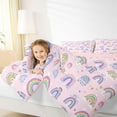 thumbnail image 4 of Homewish Kawaii Rainbow 3 Pieces Queen Comforter Set for Teens Boys Girls,Dreamy Princess Ultra Soft Bedding Sets,Cute Gradient Ombre Bedding Comforter Set,Lightweight Room Decor,Reversible, 4 of 8