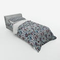 thumbnail image 3 of Ambesonne Ethnic Bedding Set 4 Pcs, Old Floral Leaf Ornament, Queen, Maroon Teal, 3 of 3