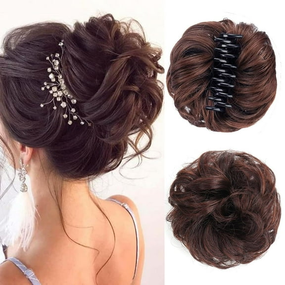 Meetitsneeds Bun Extension Clips, Wavy Claw Clip Messy Bun Hair Clip, Soft Hairs Buns Hairpieces For Women Daily Wear