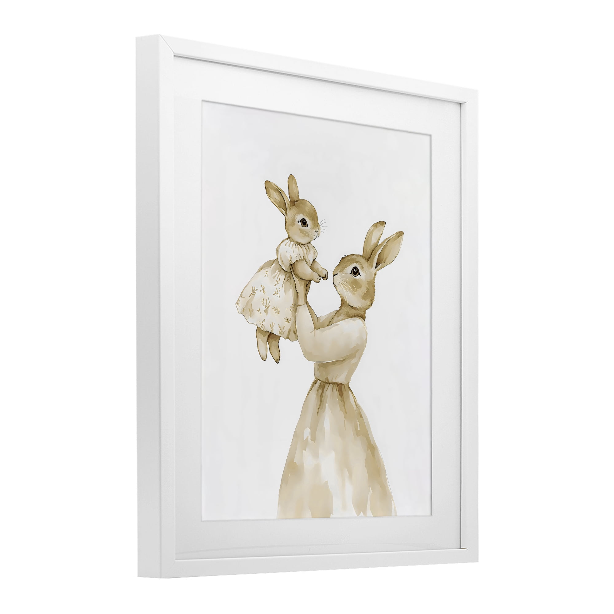 Stupell Industries Tender Mama Rabbit White Framed Print Under Glass, design by Arlington Prints