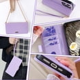 thumbnail image 6 of Allytechgroup Wallet Phone Case for Google Pixel 6 Pro, PU Leather Cards Slots RFID Blocking Flip Cover Metal Strap Hand Wrist Shockproof Stylish Case for Women Girls, Purple, 6 of 8