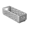 thumbnail image 2 of Ke1Clo Foldable Multifunctional Storage Box, Stackable Plastic Organizer with Hollow Ventilation Holes, Space-saving Container for Home Kitchen Desktop Cosmetics, Gray, 2 of 6