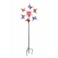 thumbnail image 2 of Continental Art Center 3213770A Painted Glass & Metal Flower & Butterfly Kinetic Spinner Stake - Pink, 2 of 2