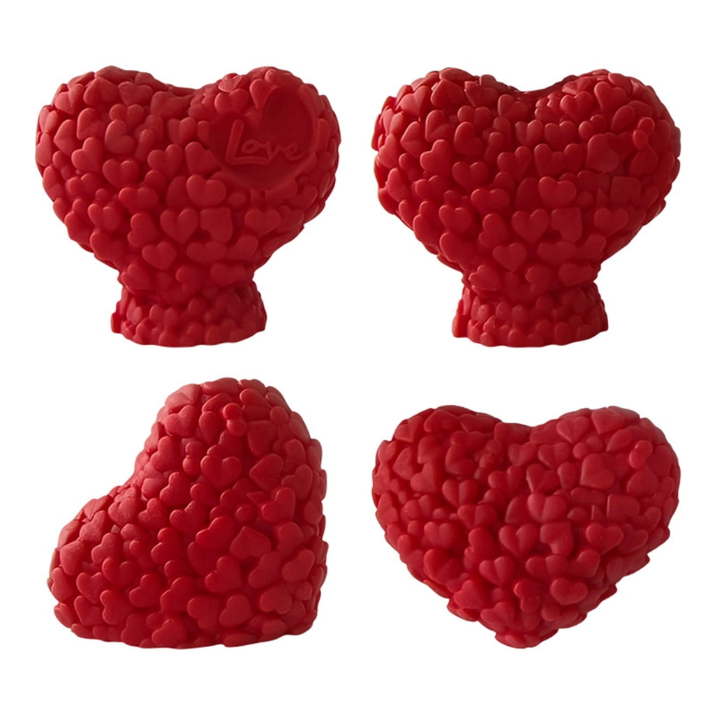 FENOHREFE 3D Love Heart Silicone Candle Mold Handmade Creative Plaster Resin Soap Making Supplies Home Gifts