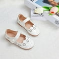 thumbnail image 2 of Zanarzt Toddler Girls Sandals Baby Girls Mary Jane Flats with Bownot Non Slip Soft Sole Toddler First Walker Cirb Dress Shoes White,US 8.5, 2 of 5