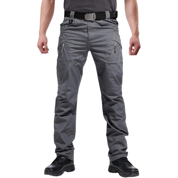 Hiwise Pantalones tácticos Ripstop para hombre, pantalones cargo elásticos resistentes al agua, pantalones de trabajo de senderismo EDC ligeros y duraderos