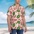 thumbnail image 2 of Lsque Watermelon pattern Hawaiian Shirt for Men, Unisex Summer Beach Casual Short Sleeve Button Down Shirts-Large, 2 of 9