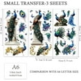 thumbnail image 2 of 3 Sheets 3 Styles PVC Waterproof Decorative Stickers Self Adhesive Floral Decals for Furniture Decoration Peacock 300x150mm 1 sheet/style, 2 of 9