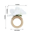 thumbnail image 3 of Efavormart 4 Pack White Artificial Flower Napkin Rings with Wooden Holder, Rustic Boho Serviette Buckles with Silk Jasmine Flowers, 3 of 11