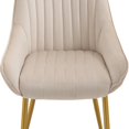 thumbnail image 6 of Dining Chairs, Velvet Upholstered Chair with Metal Legs, Armrest and Curved Backrest, Accent Leisure Armchair Single Sofa Chair for Living Room Bedroom, Ivory, 6 of 7