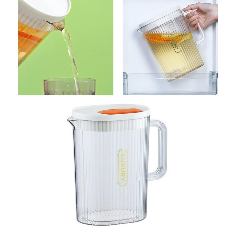 Drink Tie Pot Juice Jug Fridge Pot Water Juice Coffee Pitcher Milk Jug  Storage Refrigerator Jar Resist Heat Kitchen Home Lid