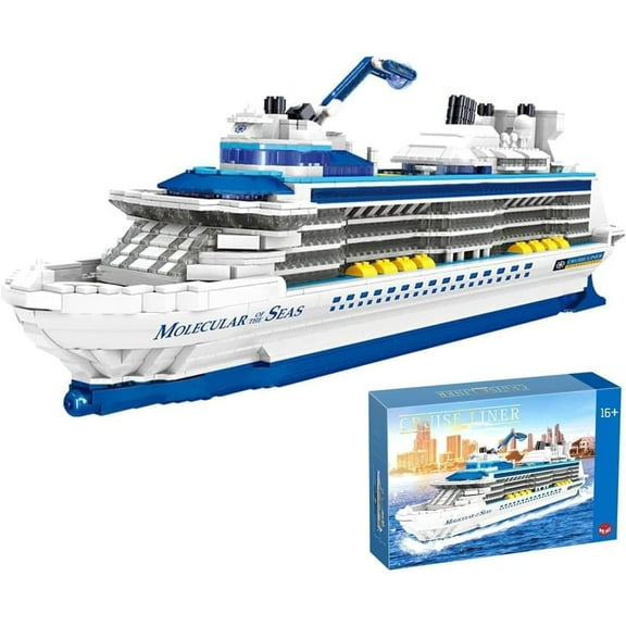SKQIT Technology Cruise Ship Building Blocks Set, MOC Boat Molecular of The Seas Model Bricks Construction Toy - 2428 Pieces