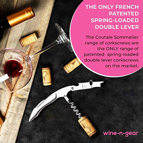 Premium by Coutale Sommelier French Patented Spring-Loaded Double Lever Waiters Corkscrew and Wine Bottle Opener 1 