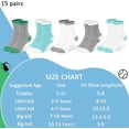 thumbnail image 7 of Kids Socks, 15 Pairs Toddler Sock Crew Mid Calf Cut Casual Dress Soft Socks for Boys Girls 1-13 Years, 7 of 7