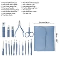 thumbnail image 3 of Vocoste Manicure Set Nail Clippers Pedicure Kit Stainless Steel with PU Leather Case Blue 16 Pcs, 3 of 7