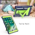 thumbnail image 4 of Allytech Case for iPad 9[10.2" 2021 Release], iPad 10.2" 9th/8th/7th Gen Case with Pen Holder,Slim Hard PC Shockproof Rubber Kickstand Children-Friendly Case for A2602/A2603/A2604/A2605,Navyblue+Green, 4 of 4