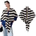 thumbnail image 1 of Guardurnaity Elegante jersey de lana triangular para mujer, tejido acrílico y lana, ideal para viajes, combina a la perfección con diversas Accesorios de disfraces raya negra, 1 of 6
