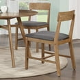 thumbnail image 5 of Mainstays Wood Dining Chair 4 Pack, Walnut Color, Grey Fabric Upholstered Seat Pad, 5 of 13