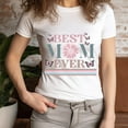 thumbnail image 3 of Best Mom Ever T-Shirt | Floral Butterfly Graphic Tee for Women, Maroon, S, 3 of 6