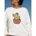 thumbnail image 2 of Cute Cactus Buddy Sweatshirt Women -Smartprints Designs, Female Large, 2 of 4