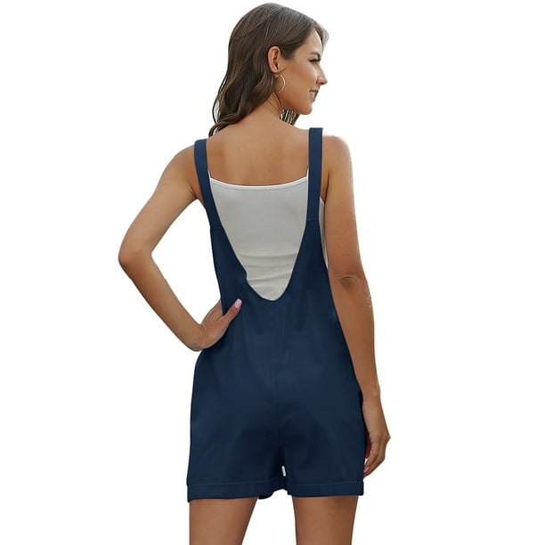 Navy blue top shorts romper