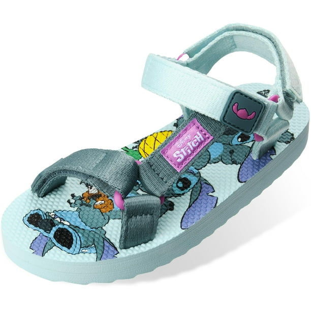 Sandals Disney Stitch, zapatos de verano para niñas, azules, talla 3US