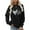 Black, variant on Women Sweatshirts Pullover Tops Shirts Letter and Chicken Printed Long Sleeve Hoodless Crewneck Pullover Loose Fit Tops Casual Fall Outfits Clothes Beige-L
