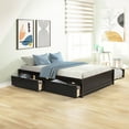 thumbnail image 2 of Full Platform Bed Frame with Twin Size Trundle, Full Size Stroage Bed with 2 Drawers and Slats Support, Solid Pine Wood Bed Frame for Bedroom, No Box Spring Required, Espresso, 2 of 7