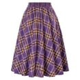 thumbnail image 5 of yueewhu Plaid Skirt for Womens High Waist Aline Pleated Midi Skirts (Dark Purple, XL), 5 of 6