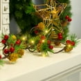 thumbnail image 5 of PMMIPNW Pine Cone Christmas String Lights Battery Operated, 6.5FT 20LED Christmas Garland with Red Berry Pine Cone Fairy String Lights for Indoor Outdoor Xmas Decorations, 5 of 8