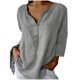 thumbnail image 1 of Xuyuer Womens Long Sleeve Button Down Casual And Fashionable Solid Color Shirt Blouse Loose Fit Casual V-Neck Tops, 1 of 4
