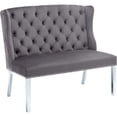 thumbnail image 1 of Meridian Furniture Banc Suri en Velours Gris, 1 of 9