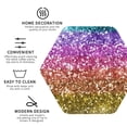 thumbnail image 4 of Kll Hexagon Drink Coasters Set Of 4,Pu Leather Absorbent Coasters Set Decorative Coffee Cup Coasters Housewarming Gift For Home Decor-Glitter Rainbow, 4 of 9