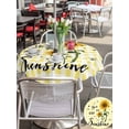 thumbnail image 4 of Sunflowers Outdoor Tablecloth - 54 Inch Round Dining Table Cover, Spring Summer Bees Floral Yellow Plaid Waterproof Outdoor Table Cloth with Umbrella Hole & Zipper for Picnic/Patio/Party, 4 of 7