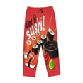 thumbnail image 4 of Disketp Sushi Print Women'S Comfy Pajama Pants Casual Drawstring Palazzo Lounge Wide Leg Pants, 4 of 9