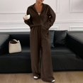 thumbnail image 5 of Pajamas for Women Set Fall Fashion Must Have Womens Pajama Sets V Neck Fitness Pj Set Long Sleeve Shirts Matching Pjs for Couples Coffee, 5 of 8