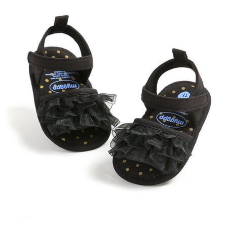 

RAWUATEY Baby Girls Open Toe Sandals Summer Layered Ruffles Princess Flats Walking Shoes for Toddler Newborn Infant