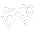 thumbnail image 1 of Unique Bargains Dream Catcher Rings Set, 2 Set 4 Sizes Metal Heart Shape Macrame Wreath Floral Ring Hoop, Gold, 1 of 6