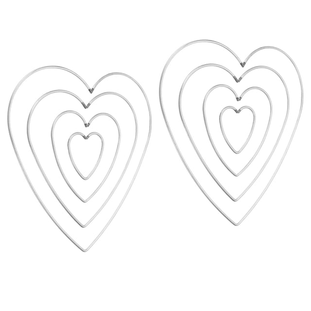 Unique Bargains Dream Catcher Rings Set, 2 Set 4 Sizes Metal Heart Shape Macrame Wreath Floral Ring Hoop, Gold